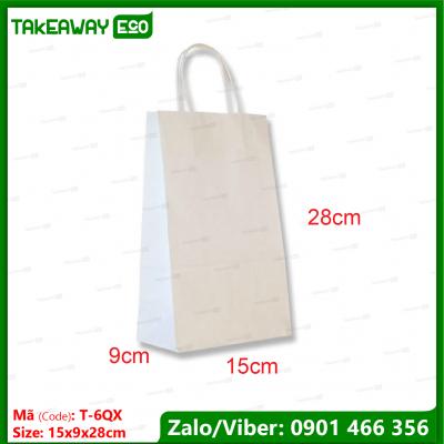 Túi giấy màu trắng quai xách